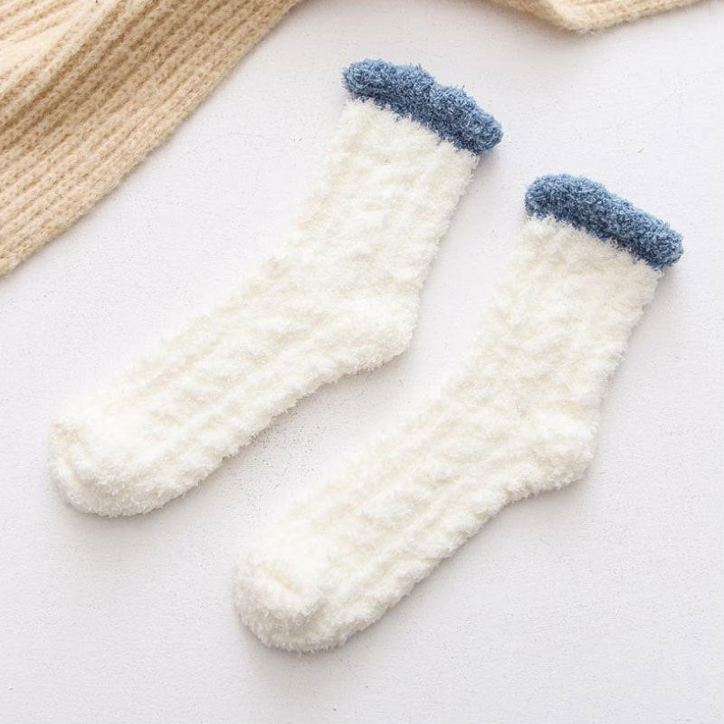Coral Fleece Floor Socks – Warm Plush Crew Style