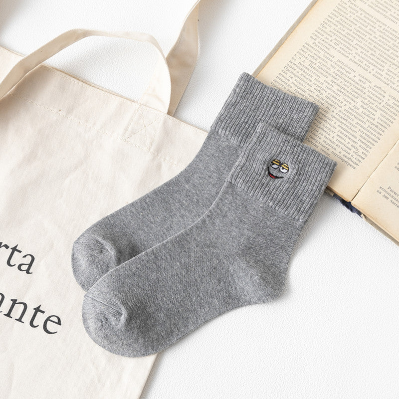 Women’s Embroidered Cotton Tube Socks – Thick Winter Style