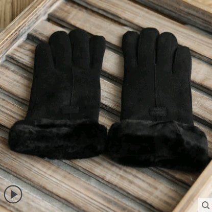 Retro Suede Touch Screen Winter Gloves ā Warm Velvet Lined for Women