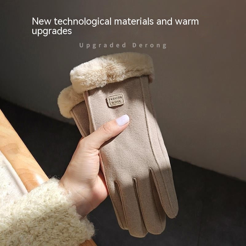 Fleece Lined Suede Winter Gloves – Warm & Stylish Mittens