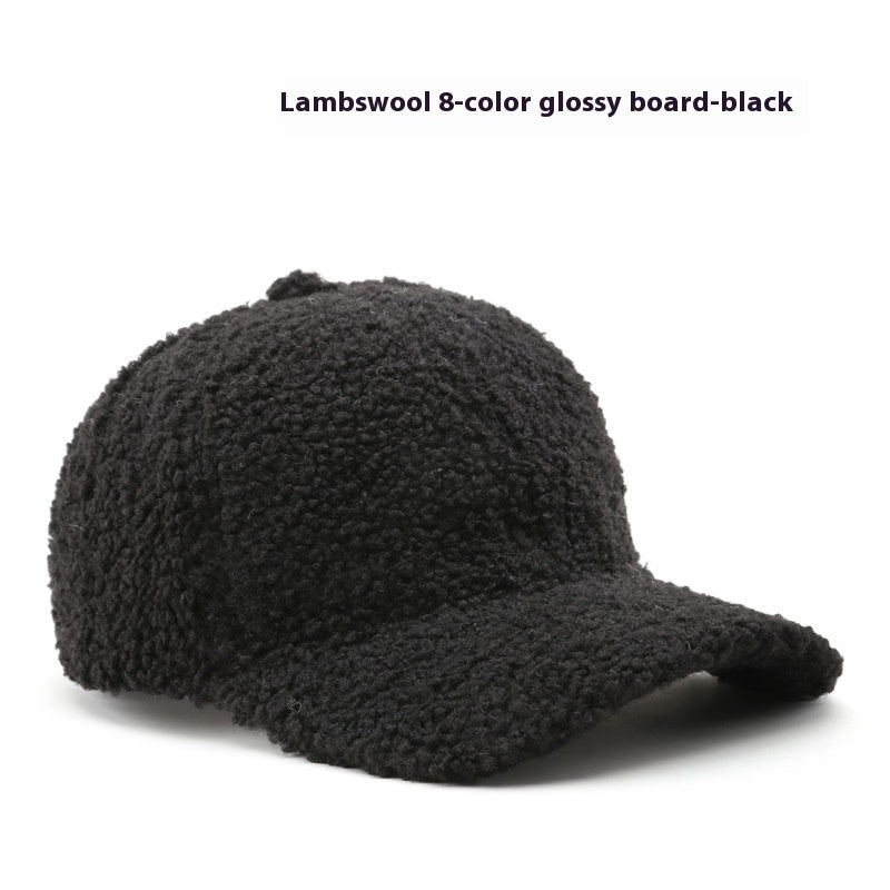 Unisex Lamb Wool Baseball Cap – Warm & Stylish Curved Brim Hat