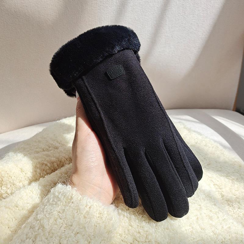 Fleece Lined Suede Winter Gloves – Warm & Stylish Mittens