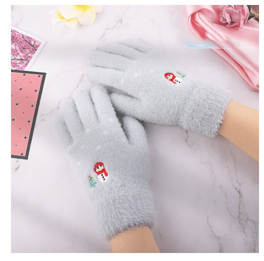 Women’s Fleece Lined Knitted Gloves – Touch Screen Winter Warmth