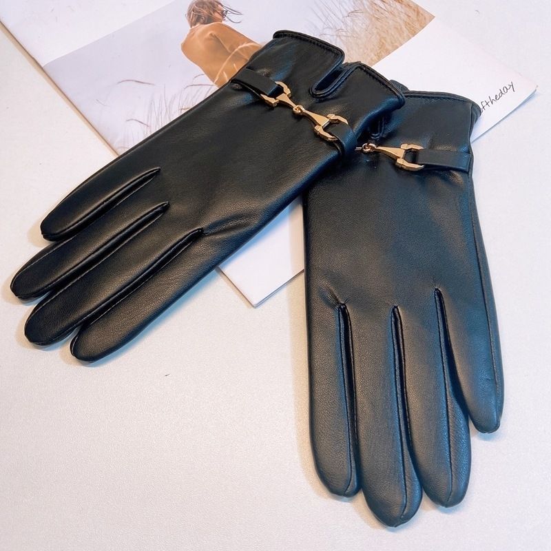 Women’s Winter PU Leather Gloves – Warm Plus Fleece Lining