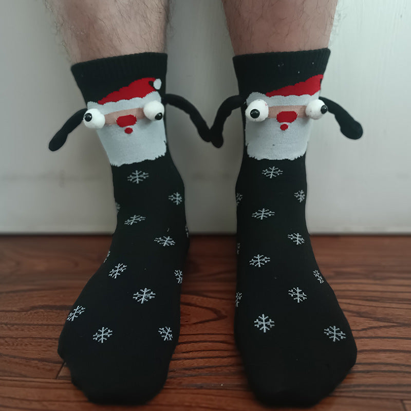 Halloween & Christmas Magnetic Hand Socks – Fun Couple Stockings