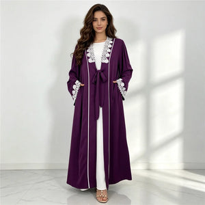 Lace-Trim Tie-Front Open Abaya — product image 11 | HIA