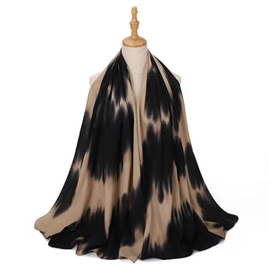 HIA Statement Print Chiffon Hijab — scarf styling and fabric detail, view 5