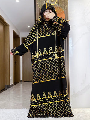 Ornate Gold-Print Prayer Dress | HIA