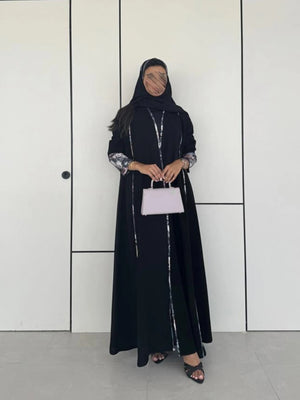 Contrast-Trim Raglan Abaya — product image 4 | HIA