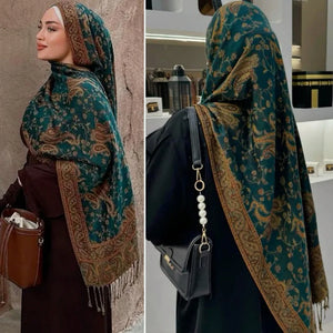 Paisley Border Fringe Shawl — product image 1 | HIA