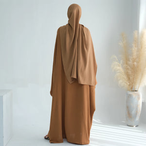Camel batwing abaya back view