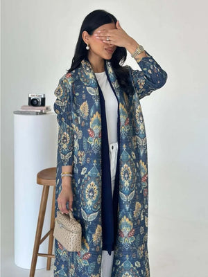 Pleated Open Abaya — design and styling view 1