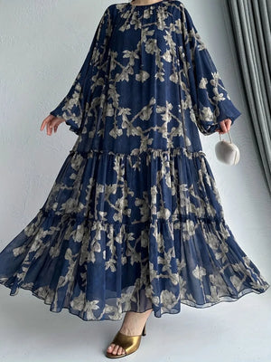 HIA Botanical Tiered Maxi Dress — floral dress styling and detail 1