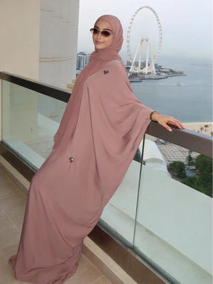 HIA dusty rose embellished batwing abaya – sleeve width