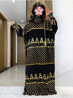 Ornate Gold-Print Prayer Dress | HIA