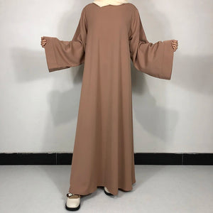 Brown Classic Nida Belted Abaya