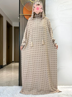 Stone Textured Dot Hooded Prayer Dress