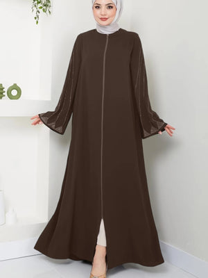 Embellished-Sleeve Zip Abaya — product image 2 | HIA