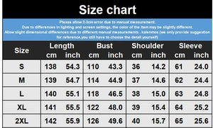 Petal-Print Button-Detail Maxi Dress: supplier garment size chart; measurements are also transcribed in the description