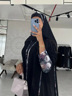 Contrast-Trim Raglan Abaya — product image 3 | HIA