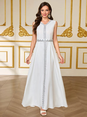 Lace-Trim Abaya & Dress Set | HIA
