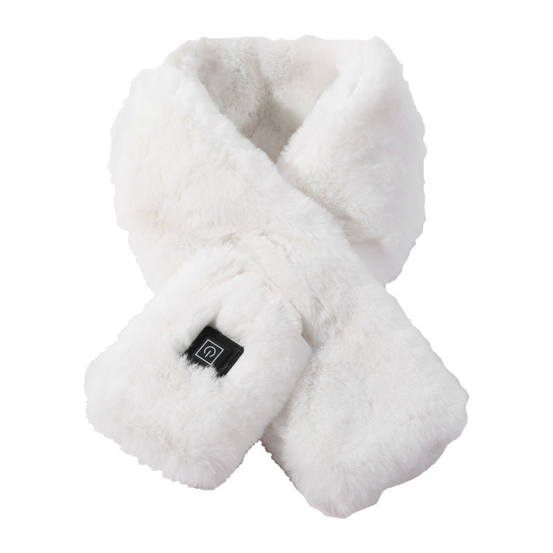 Heated Faux Fur Scarf – USB Rechargeable Neck Warmer