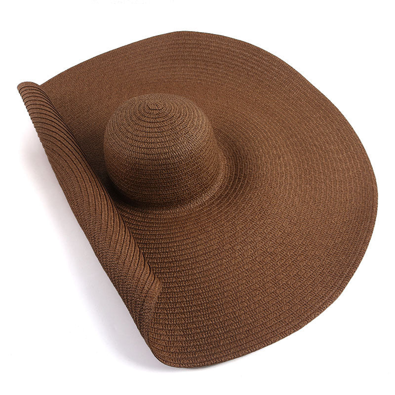 Women’s Oversized Beach Hat – 25CM Wide Brim Straw Sun Hat
