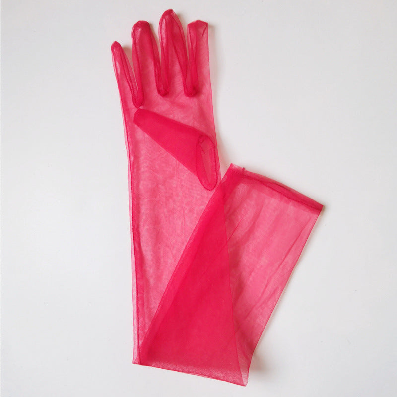 Elegant Tulle Bridal Gloves – Long Finger-Length Wedding Accessories