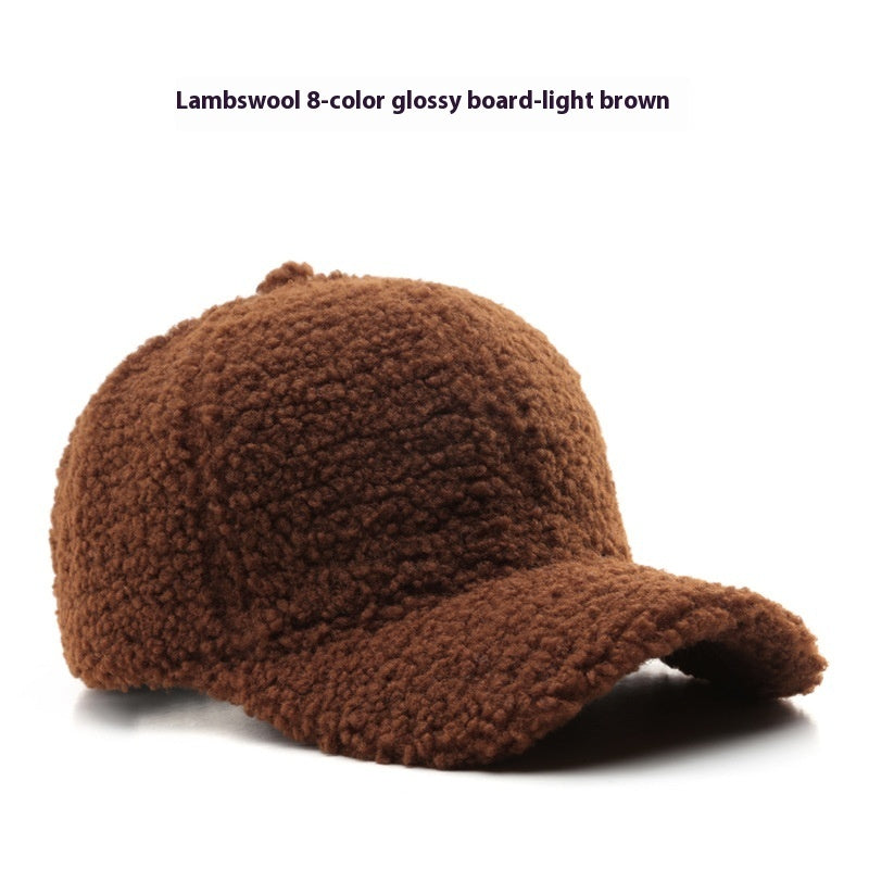 Unisex Lamb Wool Baseball Cap – Warm & Stylish Curved Brim Hat