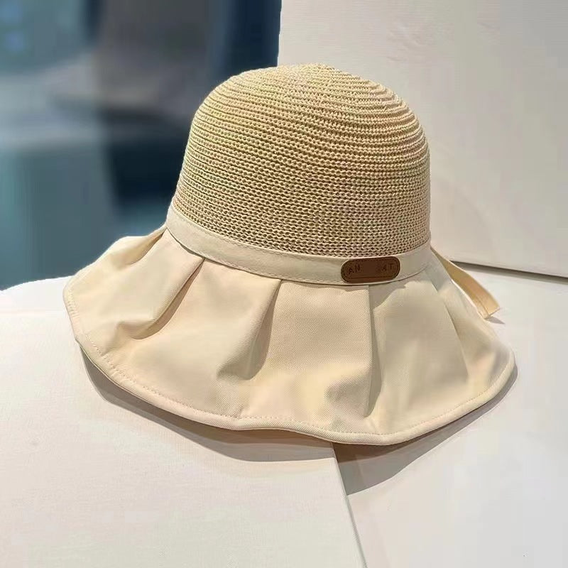 Women’s Bow Straw Sun Hat – Wide Brim UV Protection