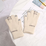 Knitted Panda Touchscreen Gloves – Warm Winter Split Finger Design
