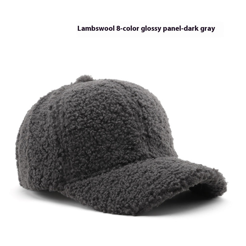 Unisex Lamb Wool Baseball Cap – Warm & Stylish Curved Brim Hat