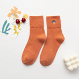 Women’s Cartoon Mushroom Cotton Crew Socks – Mid-Calf Style
