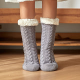 Winter Knitted Plush Floor Socks – Non-Slip Indoor Warm Socks for Men & Women