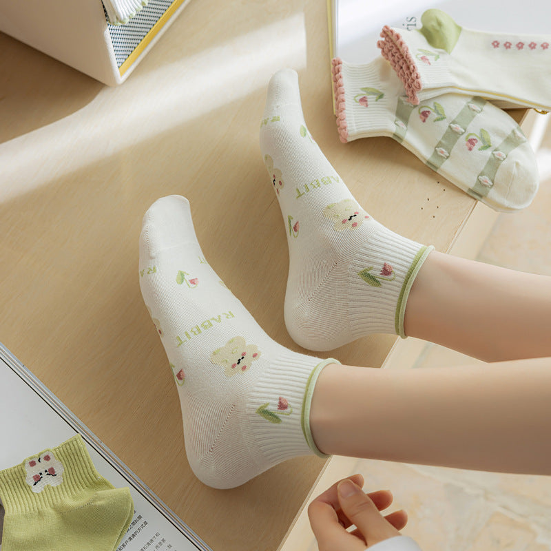 Women’s Casual Cotton Ankle Socks – Fashion Short Tube Design