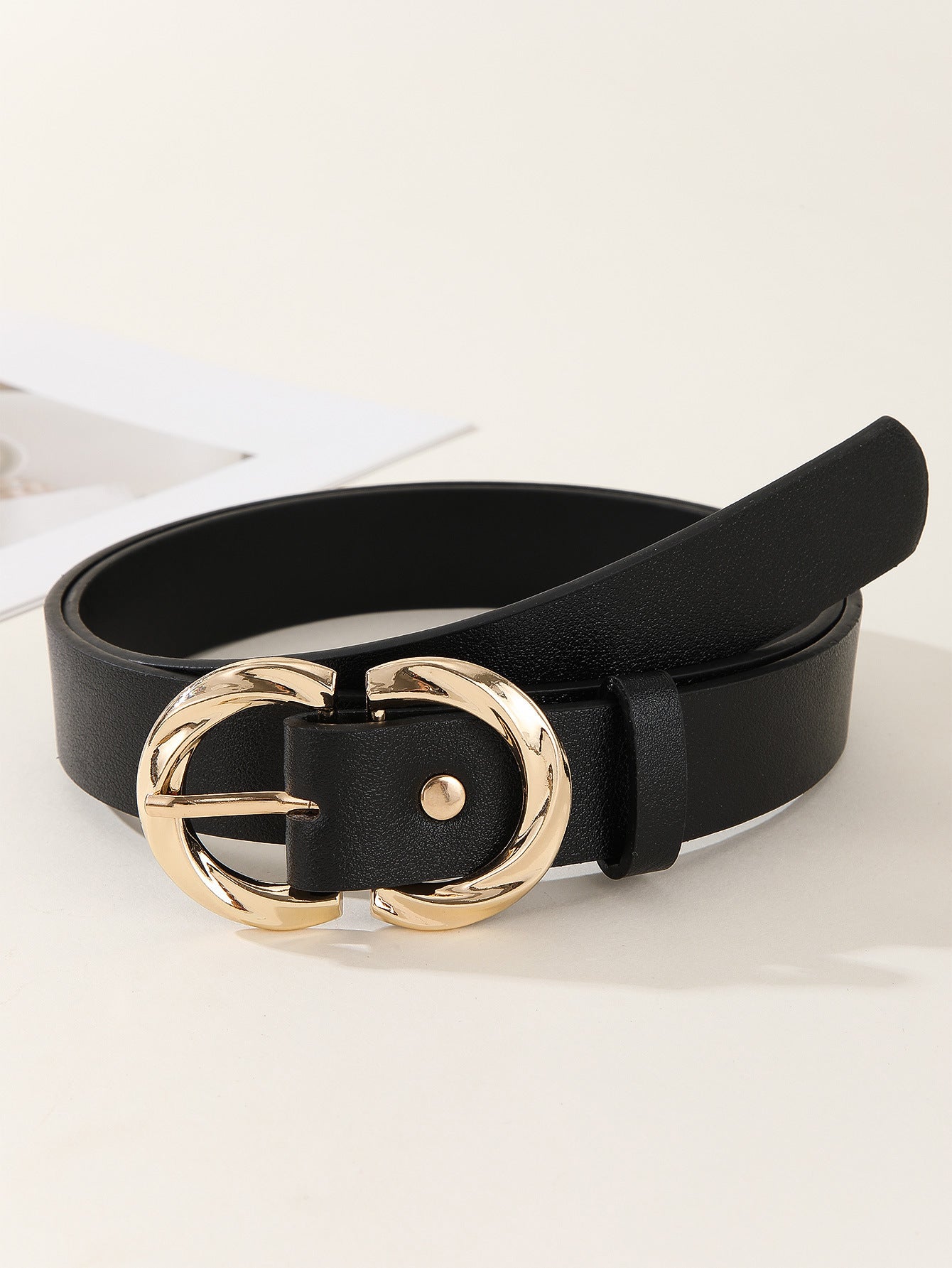 Exquisite Snap Button Waist Belt – Minimalist Fashion Belt for Women (105cm)