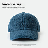 Women’s Plush Lamb Wool Baseball Cap – Winter Warm Peak Hat