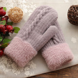 Women’s Velvet Winter Mittens – Cute Warm Riding Gloves