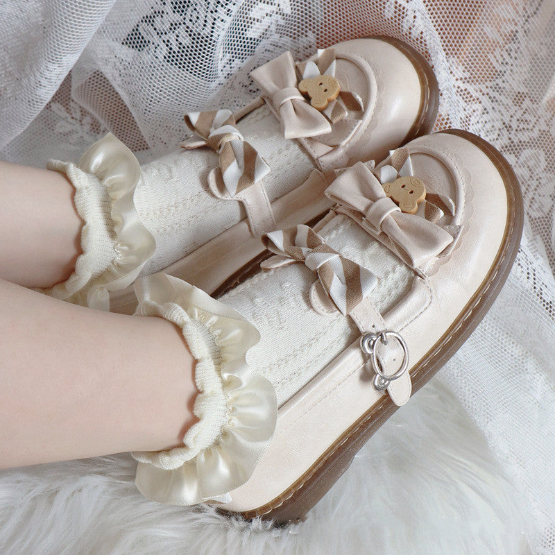 Women’s Sweet Bubble Cotton Socks – Ruffled Ankle Design