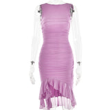 Summer Slim Bodycon Midi Dress – Sleeveless Round Neck Party Club Dress