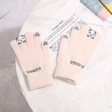 Knitted Panda Touchscreen Gloves – Warm Winter Split Finger Design