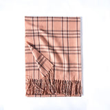 Plaid Cashmere-Feel Scarf – Soft Korean-Style Winter Wrap