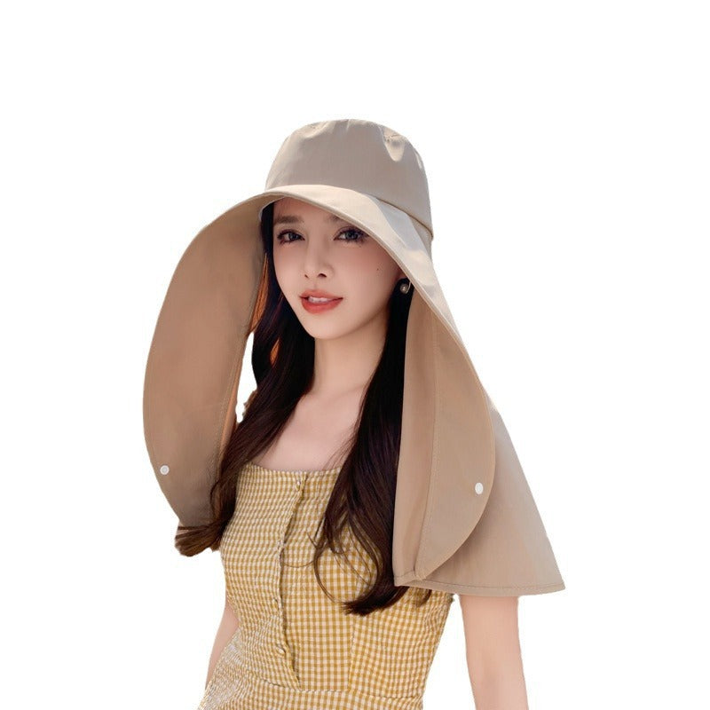 Women’s Integrated Neck & Shawl Sunscreen Hat – Ultimate UV Protection