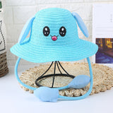Children’s Rabbit Ear Straw Sun Hat – Moving Ear Cartoon Summer Hat
