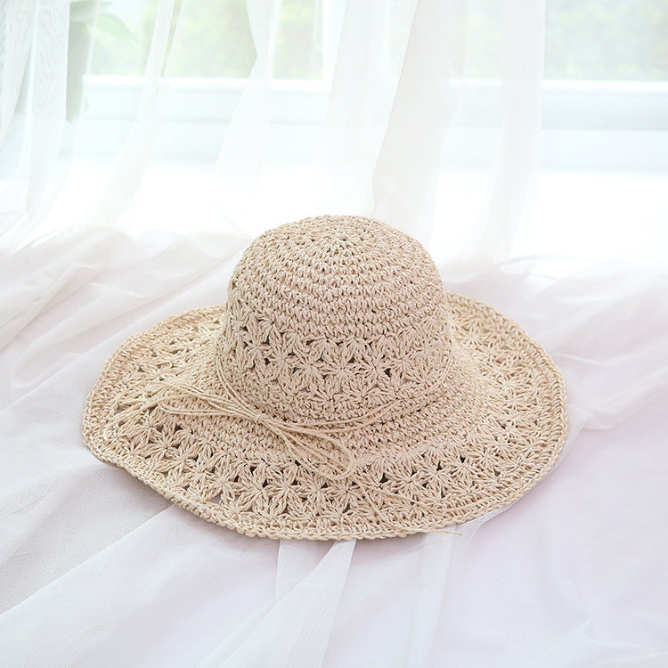 Women’s Summer Hollow Crochet Straw Hat – Breathable & Lightweight
