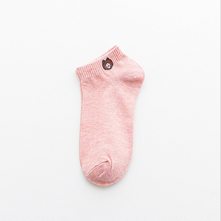 Women’s Simple Bear Ankle Socks – Casual Fashion Style