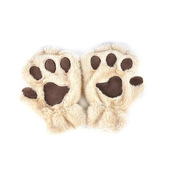 Winter Cute Cat Paw Gloves – Half Cover Short Finger Mittens