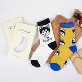 Animal Life Cotton Socks – Cartoon Jacquard Crew Socks for Men & Women
