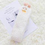 Super Cute Fuzzy Knee-High Socks – Cartoon Winter Style