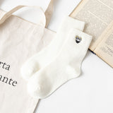 Women’s Embroidered Cotton Tube Socks – Thick Winter Style